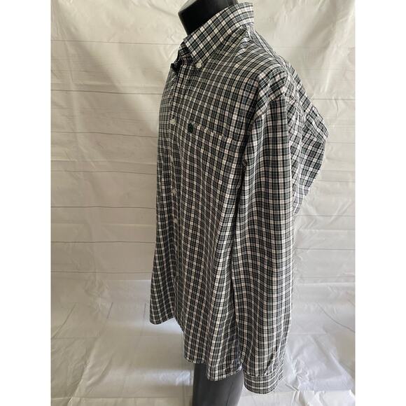 Cinch Shirt Men’s X-Large Blue/Green Plaid 100% Cotton Long Sleeve Button Down # - Picture 2 of 8